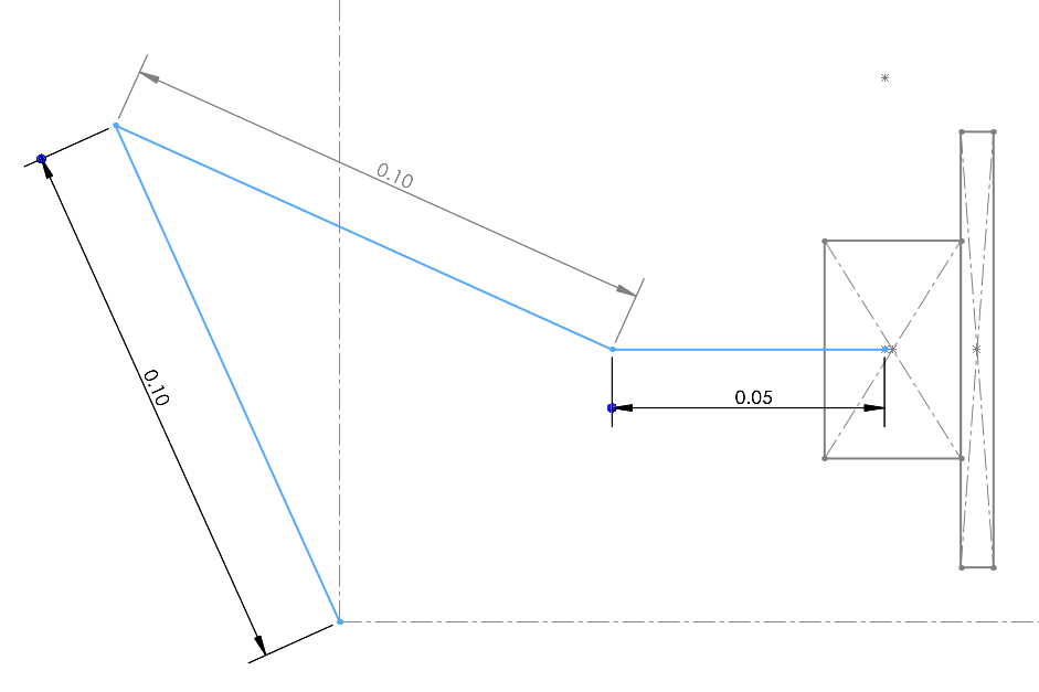 Link lengths and workspace sketch
