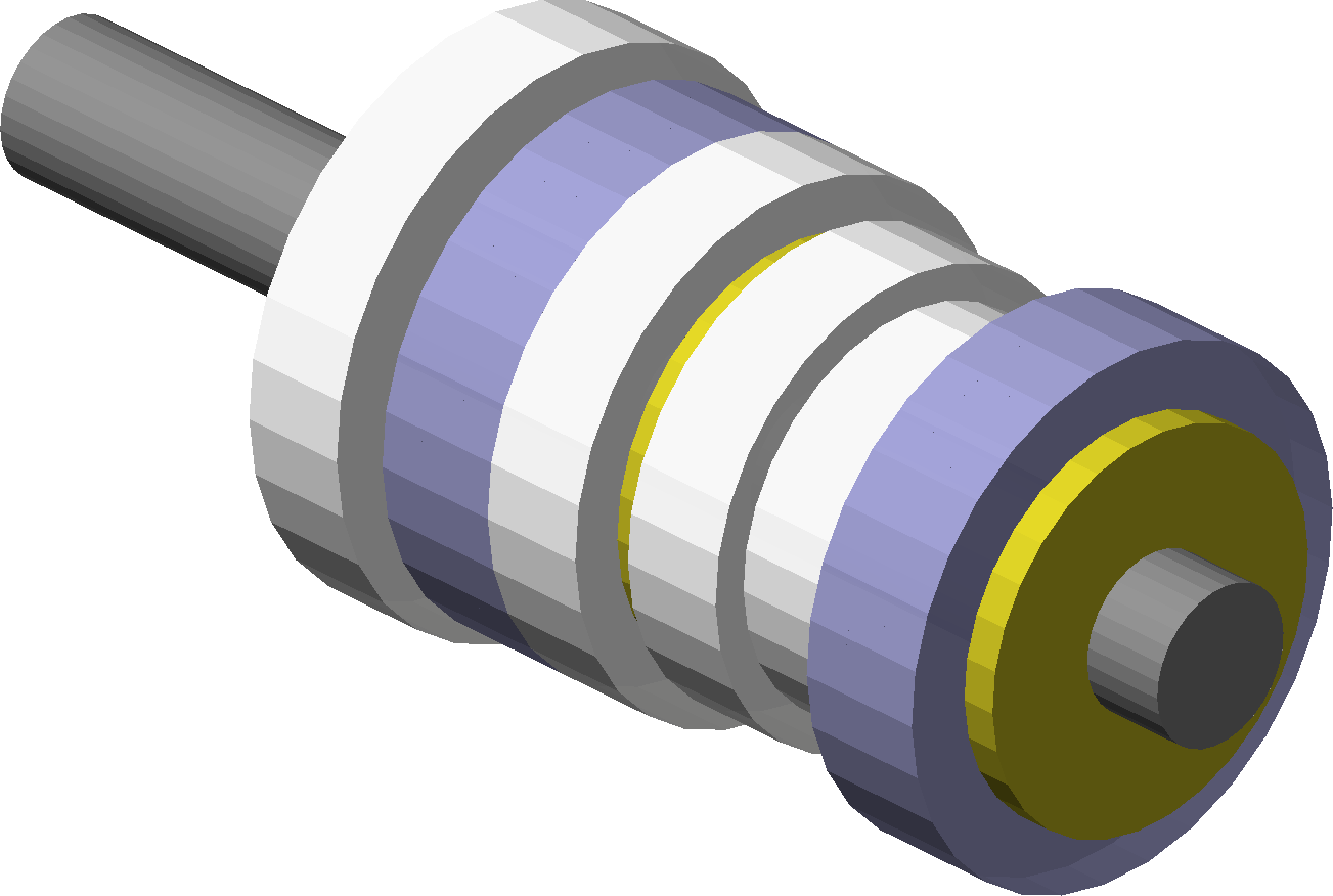 Simplified mainshaft as stacked cylinders